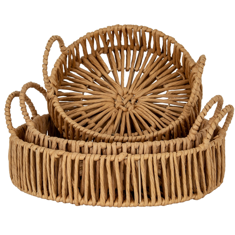 Set of 3 Round Loop-Handle Trays