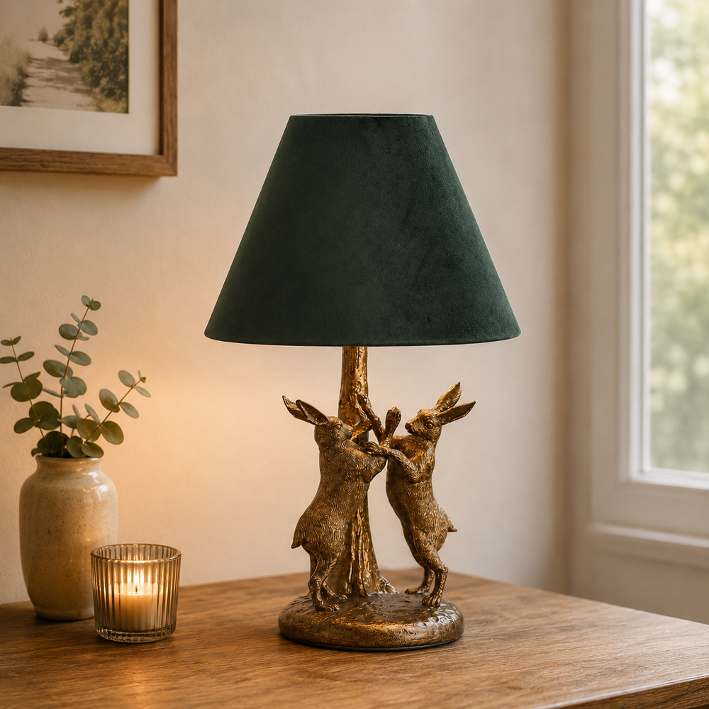 Antique Gold Hares Table Lamp