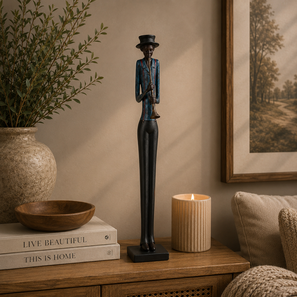 Standing Jazz Band Trumpeter Sculpture
