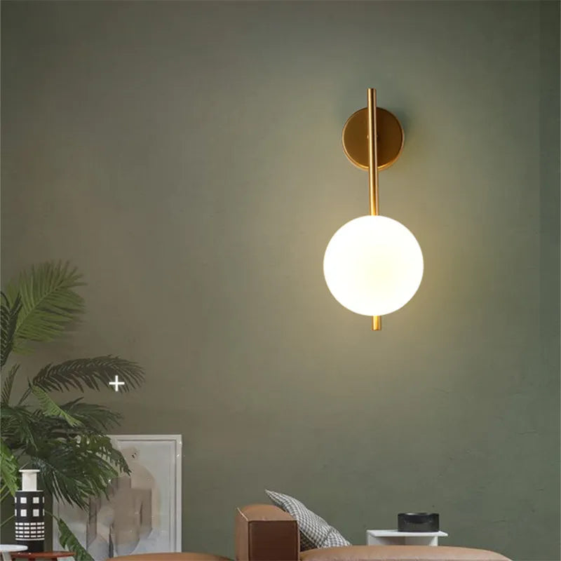 Sabina Brass Globe Wall Light