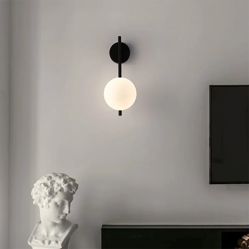 Sabina Black Globe Wall Light