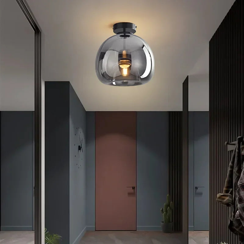 Caserta Black Dome Ceiling Light